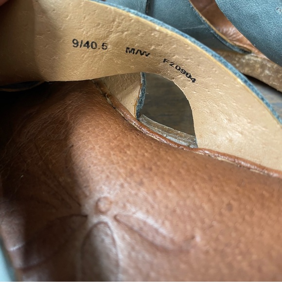 BORN blue grey leather flat low sandals Womens 9 - Picture 6 of 9